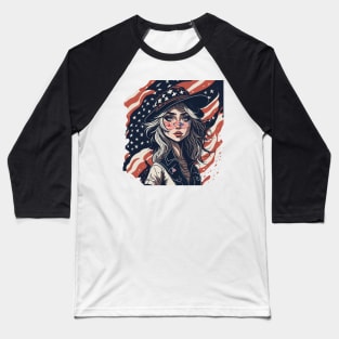 Patriotic Cat Mother Baseball T-Shirt